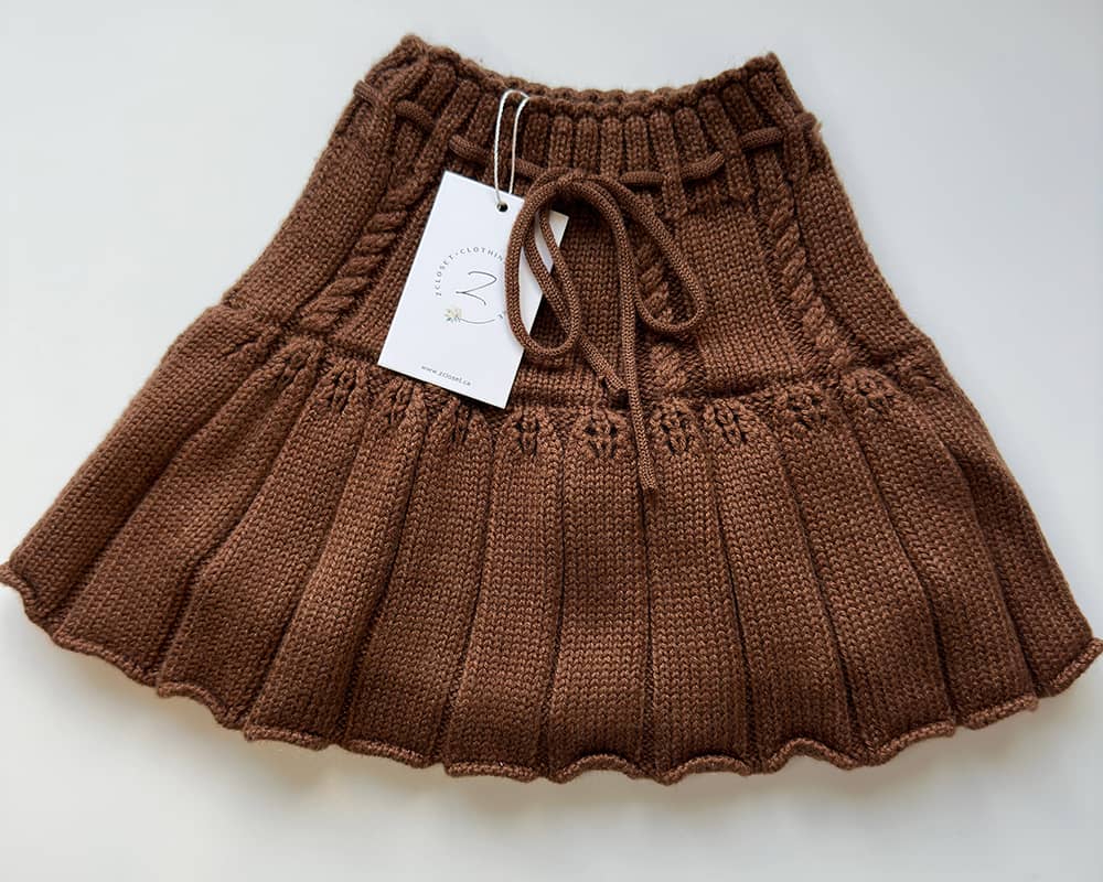 Front view of the Coffee Skirt for Girls